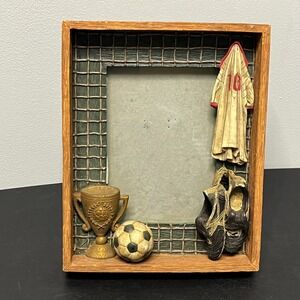 3D Soccer Theme Photo Frame Trophy Ball Cleats Jersey Decor Gift Russ Berrie